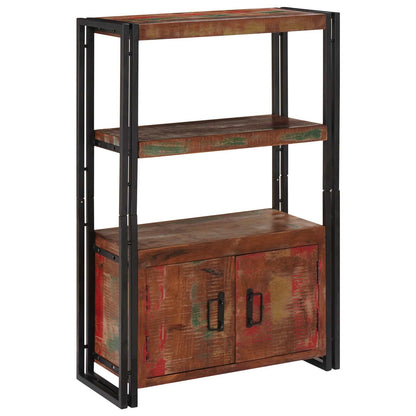 Libreria con Porte Marrone Legno Recuperato Massello e Metallo