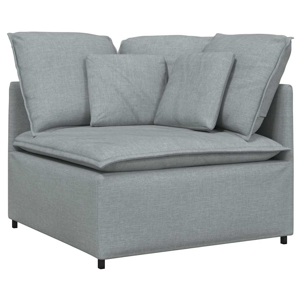 Divano Modulare con Cuscini in Tessuto Grigio Chiaro | homemem39