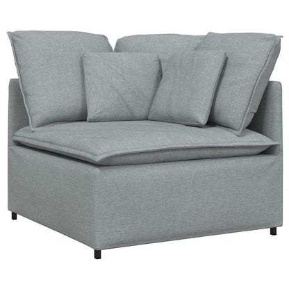 Divano Modulare con Cuscini in Tessuto Grigio Chiaro | homemem39
