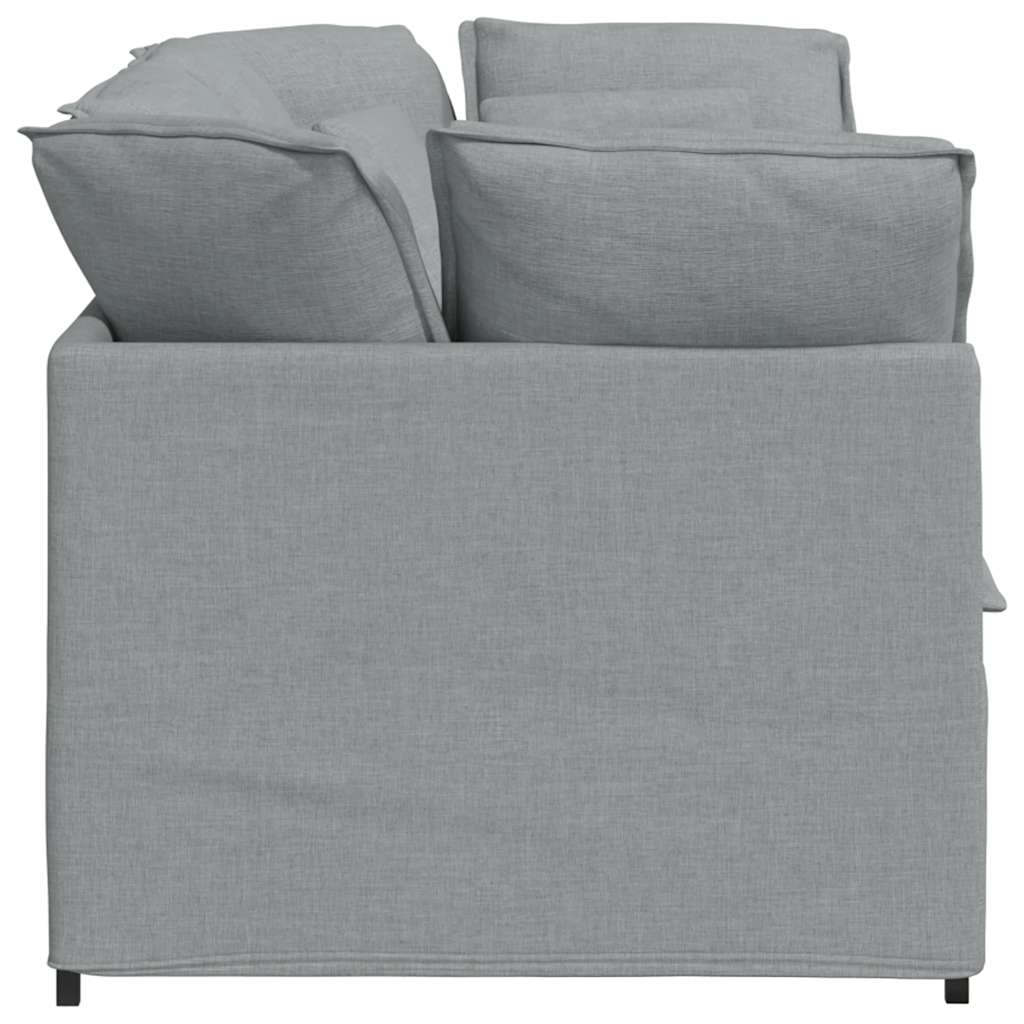 Divano Modulare con Cuscini in Tessuto Grigio Chiaro | homemem39