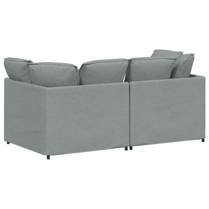 Divano Modulare con Cuscini in Tessuto Grigio Chiaro | homemem39