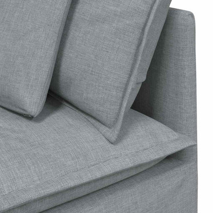 Divano Modulare con Cuscini in Tessuto Grigio Chiaro | homemem39