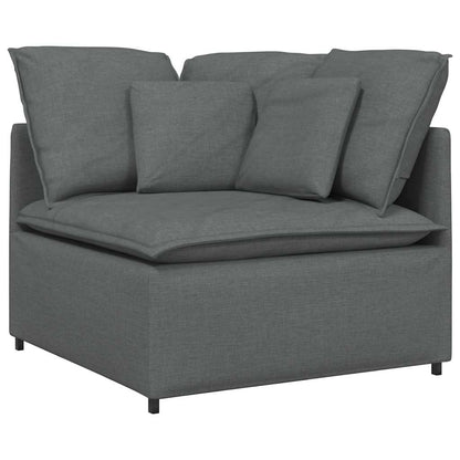 Divano Modulare con Cuscini in Tessuto Grigio Scuro | homemem39