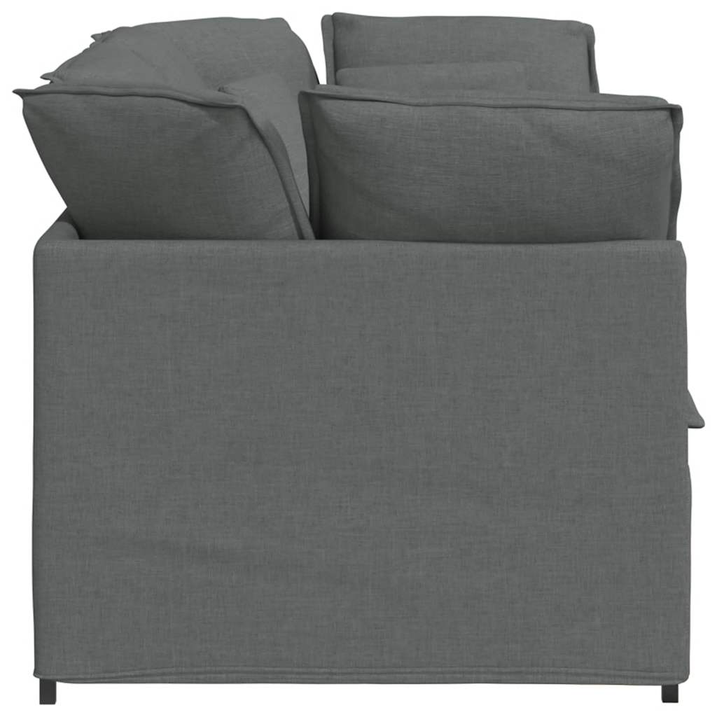 Divano Modulare con Cuscini in Tessuto Grigio Scuro | homemem39