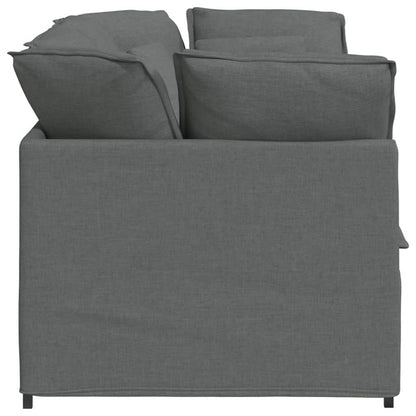 Divano Modulare con Cuscini in Tessuto Grigio Scuro | homemem39