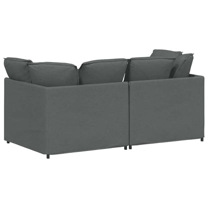Divano Modulare con Cuscini in Tessuto Grigio Scuro | homemem39