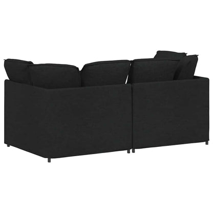 Divano Modulare con Cuscini in Tessuto Nero | homemem39