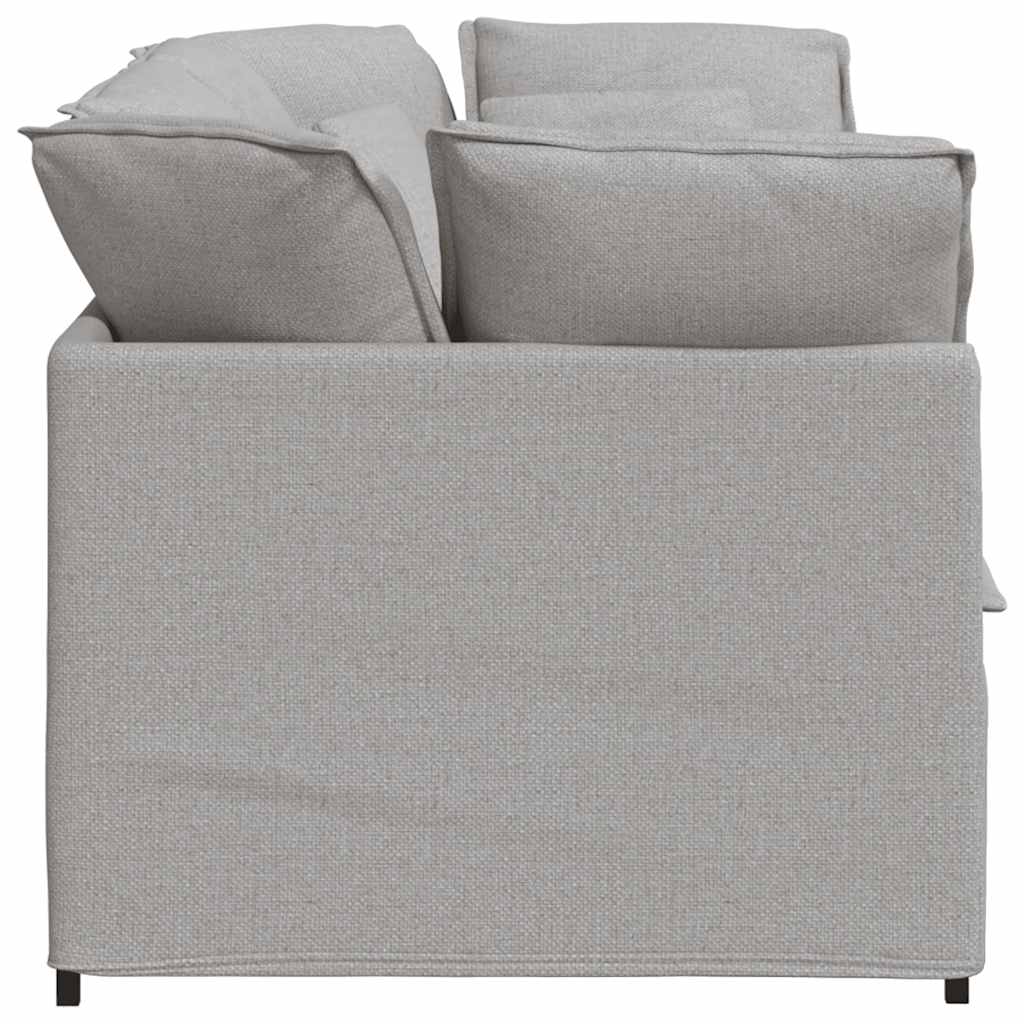 Divano Modulare con Cuscini in Tessuto Grigio Nuvola - homemem39