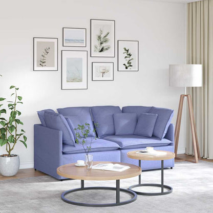 Divano Modulare con Cuscini in Tessuto Jeans Blu | homemem39