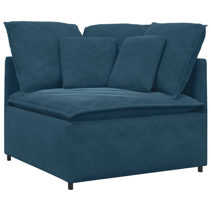 Divano Modulare con Cuscini in Velluto Blu | homemem39