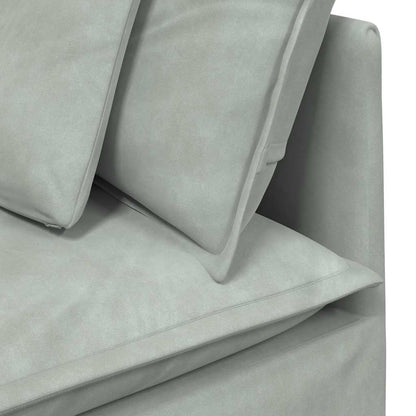 Divano Modulare con Cuscini in Velluto Grigio Chiaro | homemem39