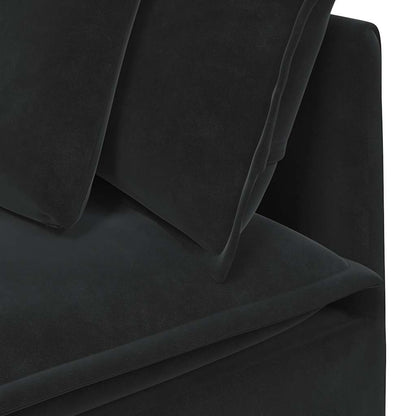 Divano Modulare con Cuscini in Velluto Nero | homemem39