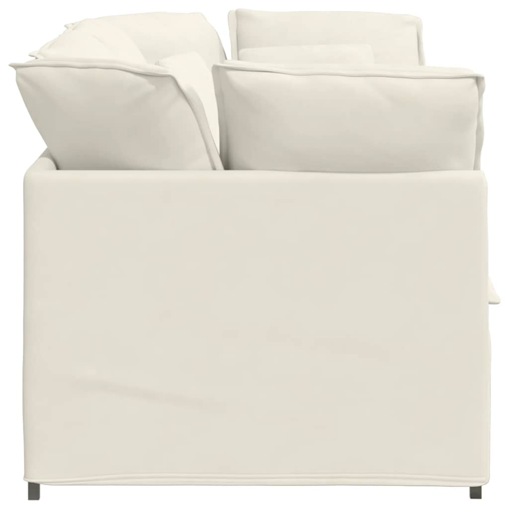 Divano Modulare con Cuscini in Velluto Crema | homemem39