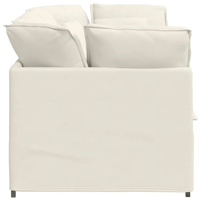 Divano Modulare con Cuscini in Velluto Crema | homemem39