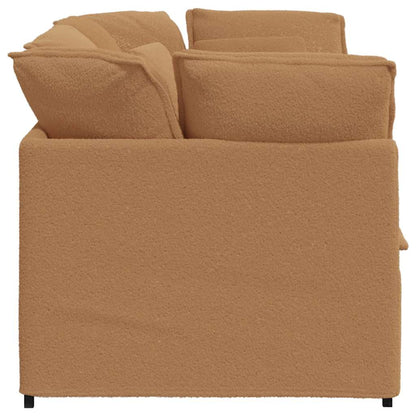 Divano Modulare con Cuscini Tessuto Riccio Simile alla Lana - homemem39