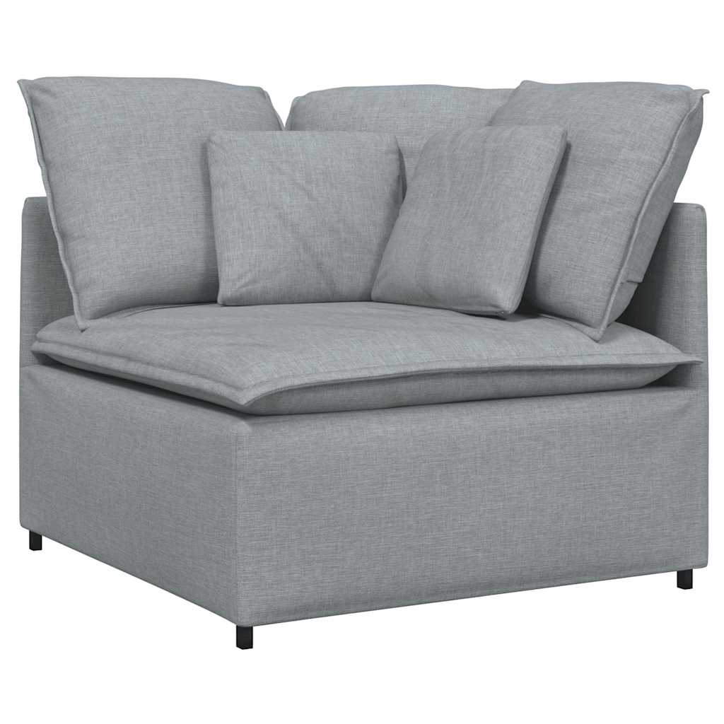 Divano Modulare con Cuscini in Tessuto Grigio Chiaro | homemem39