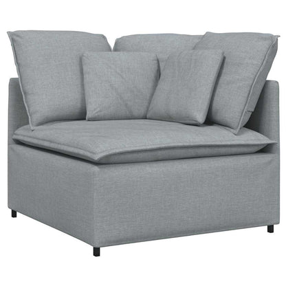 Divano Modulare con Cuscini in Tessuto Grigio Chiaro | homemem39