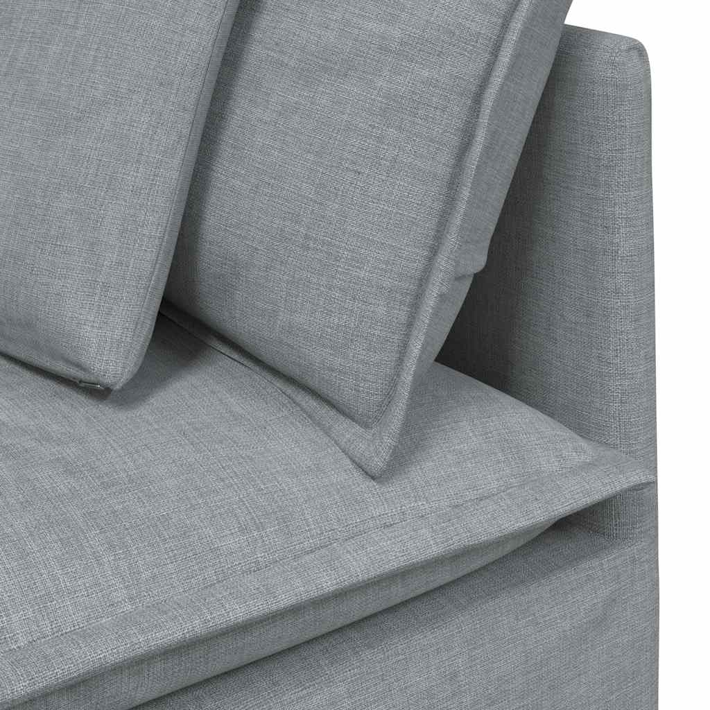 Divano Modulare con Cuscini in Tessuto Grigio Chiaro | homemem39