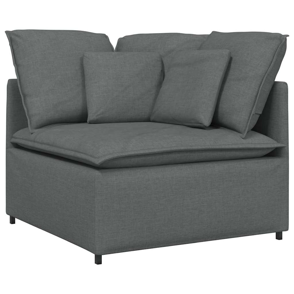 Divano Modulare con Cuscini in Tessuto Grigio Scuro | homemem39