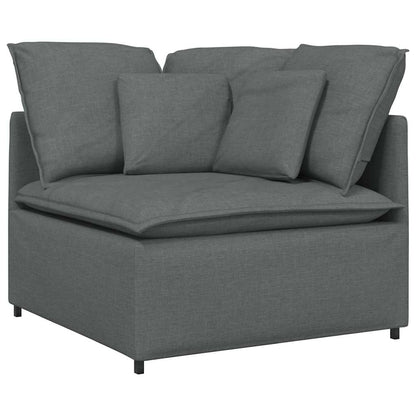 Divano Modulare con Cuscini in Tessuto Grigio Scuro | homemem39