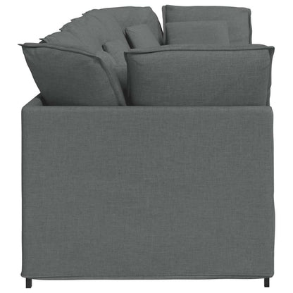 Divano Modulare con Cuscini in Tessuto Grigio Scuro | homemem39