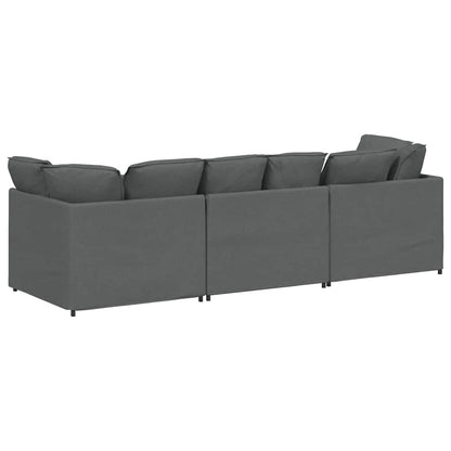 Divano Modulare con Cuscini in Tessuto Grigio Scuro | homemem39