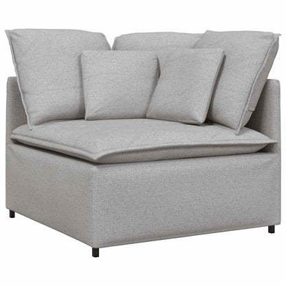 Divano Modulare con Cuscini in Tessuto Grigio Nuvola | homemem39