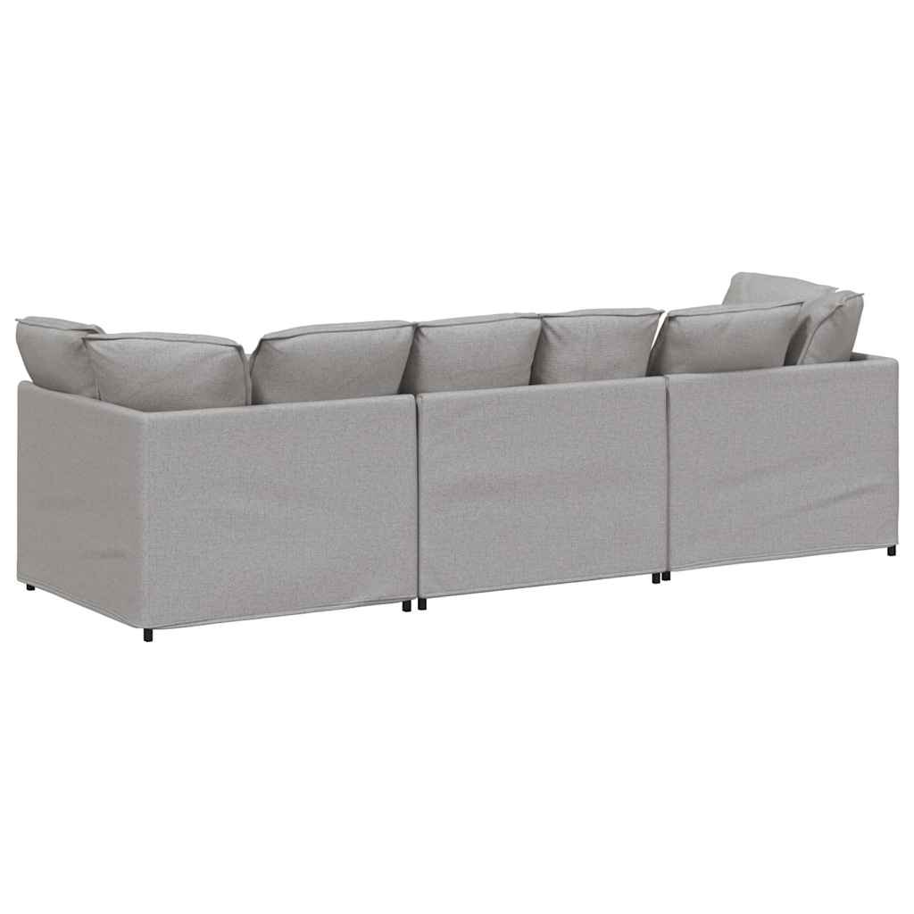 Divano Modulare con Cuscini in Tessuto Grigio Nuvola | homemem39