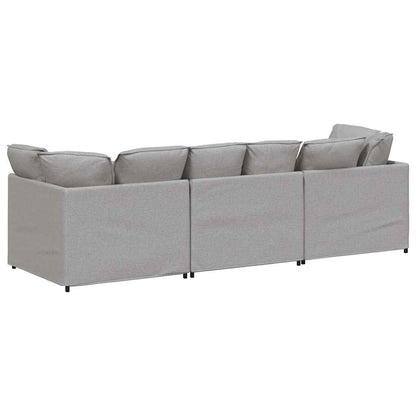 Divano Modulare con Cuscini in Tessuto Grigio Nuvola | homemem39