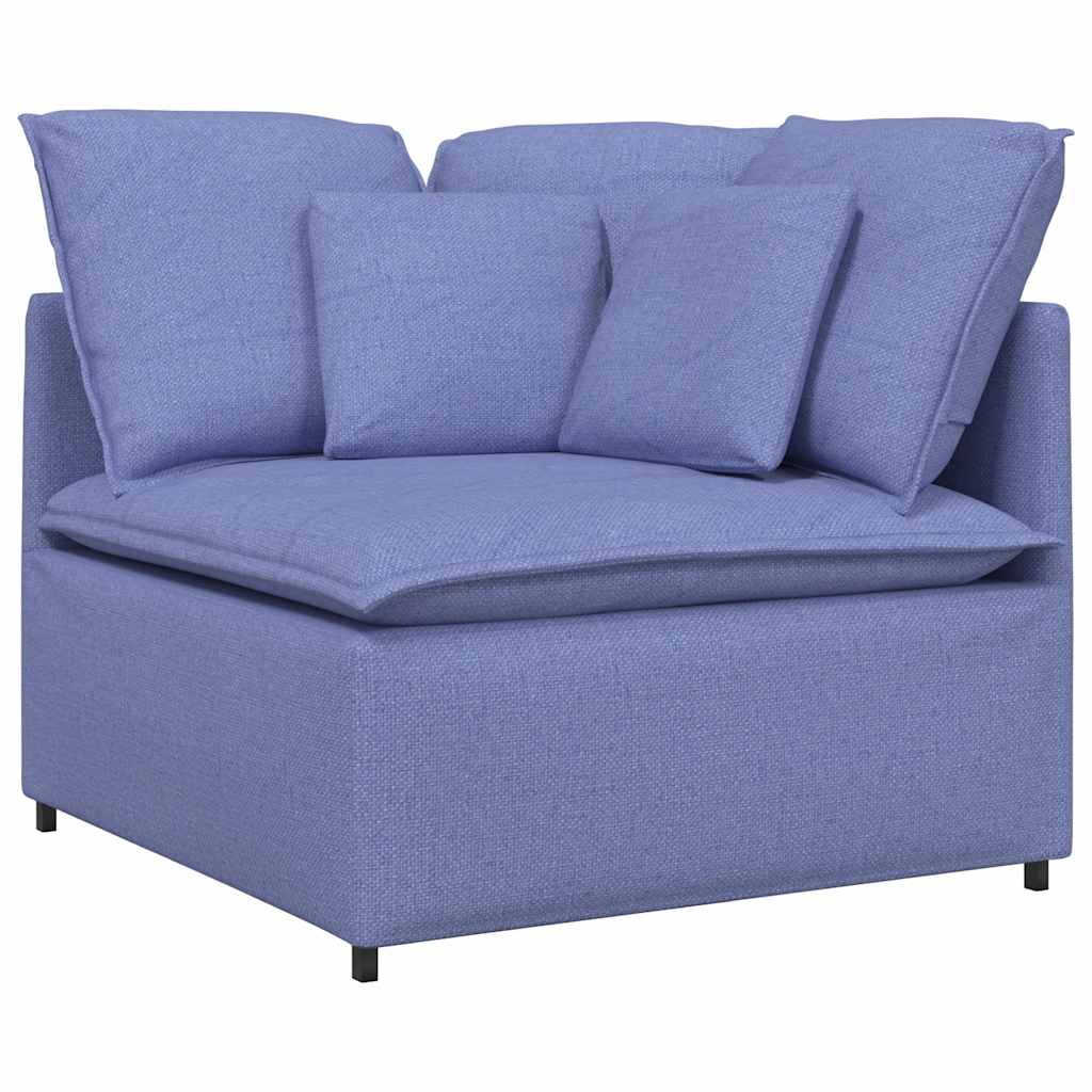 Divano Modulare con Cuscini in Tessuto Jeans Blu | homemem39