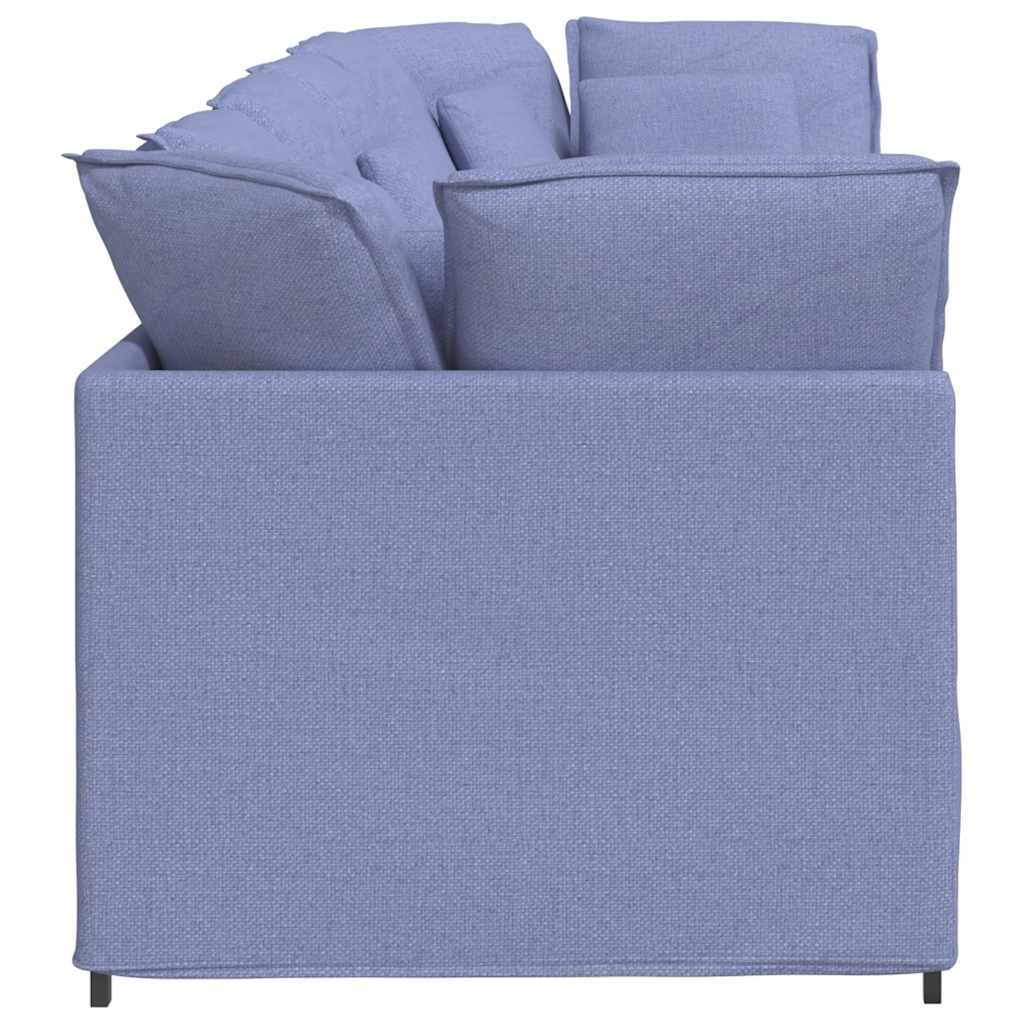 Divano Modulare con Cuscini in Tessuto Jeans Blu | homemem39