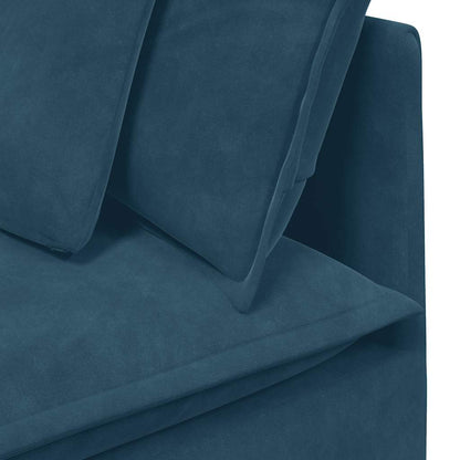 Divano Modulare con Cuscini in Velluto Blu | homemem39