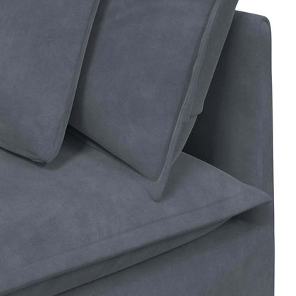 Divano Modulare con Cuscini in Velluto Grigio Scuro | homemem39