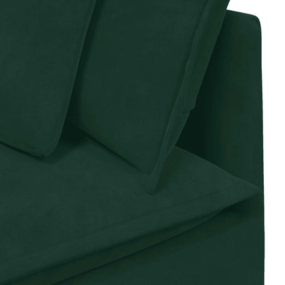 Divano Modulare con Cuscini in Velluto Verde Scuro | homemem39