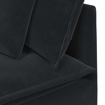 Divano Modulare con Cuscini in Velluto Nero | homemem39