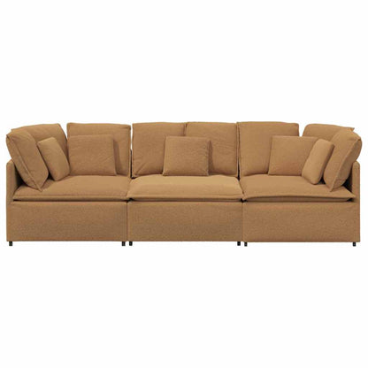 Divano Modulare con Cuscini Tessuto Riccio Simile alla Lana - homemem39