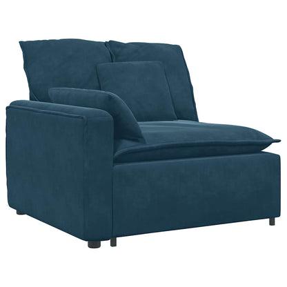 Divano Modulare con Cuscini in Velluto Blu | homemem39