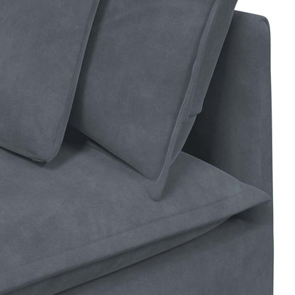Divano Modulare con Cuscini in Velluto Grigio Scuro | homemem39