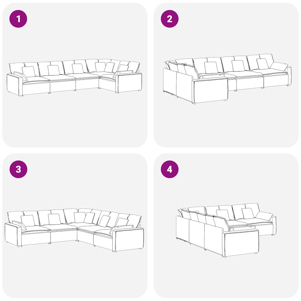 Divano Modulare con Cuscini in Velluto Verde Scuro - homemem39