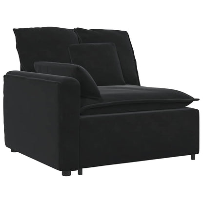 Divano Modulare con Cuscini in Velluto Nero | homemem39