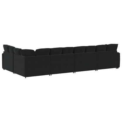 Divano Modulare con Cuscini in Velluto Nero | homemem39