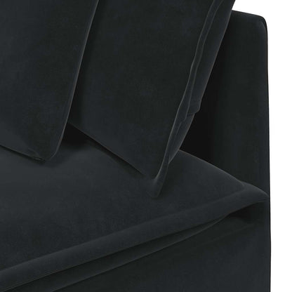 Divano Modulare con Cuscini in Velluto Nero | homemem39