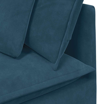 Divano Modulare con Cuscini in Velluto Blu | homemem39