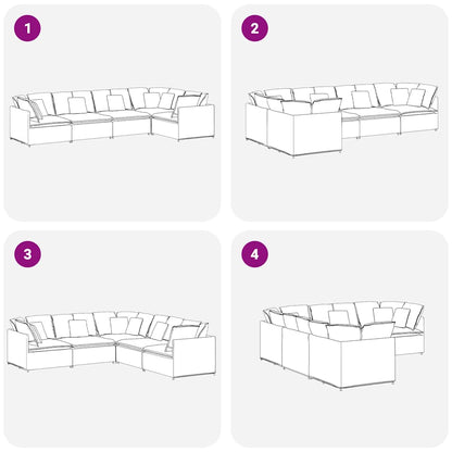 Divano Modulare con Cuscini in Velluto Verde Scuro - homemem39