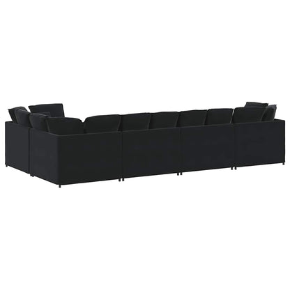 Divano Modulare con Cuscini in Velluto Nero | homemem39