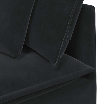 Divano Modulare con Cuscini in Velluto Nero | homemem39