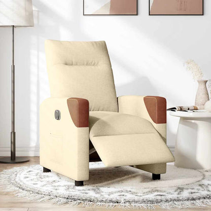 Poltrona Elettrica Reclinabile Crema in Tessuto | homemem39