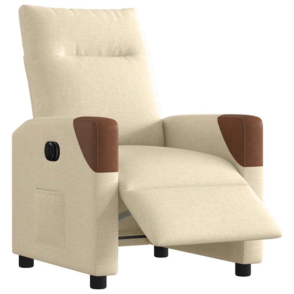 Poltrona Elettrica Reclinabile Crema in Tessuto | homemem39