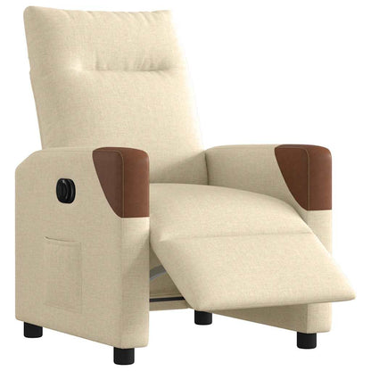 Poltrona Elettrica Reclinabile Crema in Tessuto | homemem39