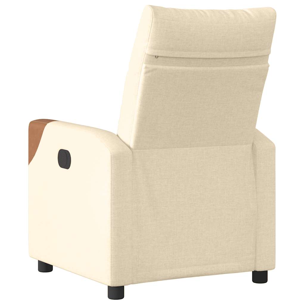 Poltrona Elettrica Reclinabile Crema in Tessuto | homemem39